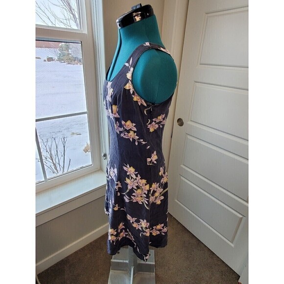 VINTAGE TOMMY BAHAMA BLACK FLORAL TANK DRESS 100% SILK WOMEN SIZE 2 TROPICAL - Picture 3 of 14